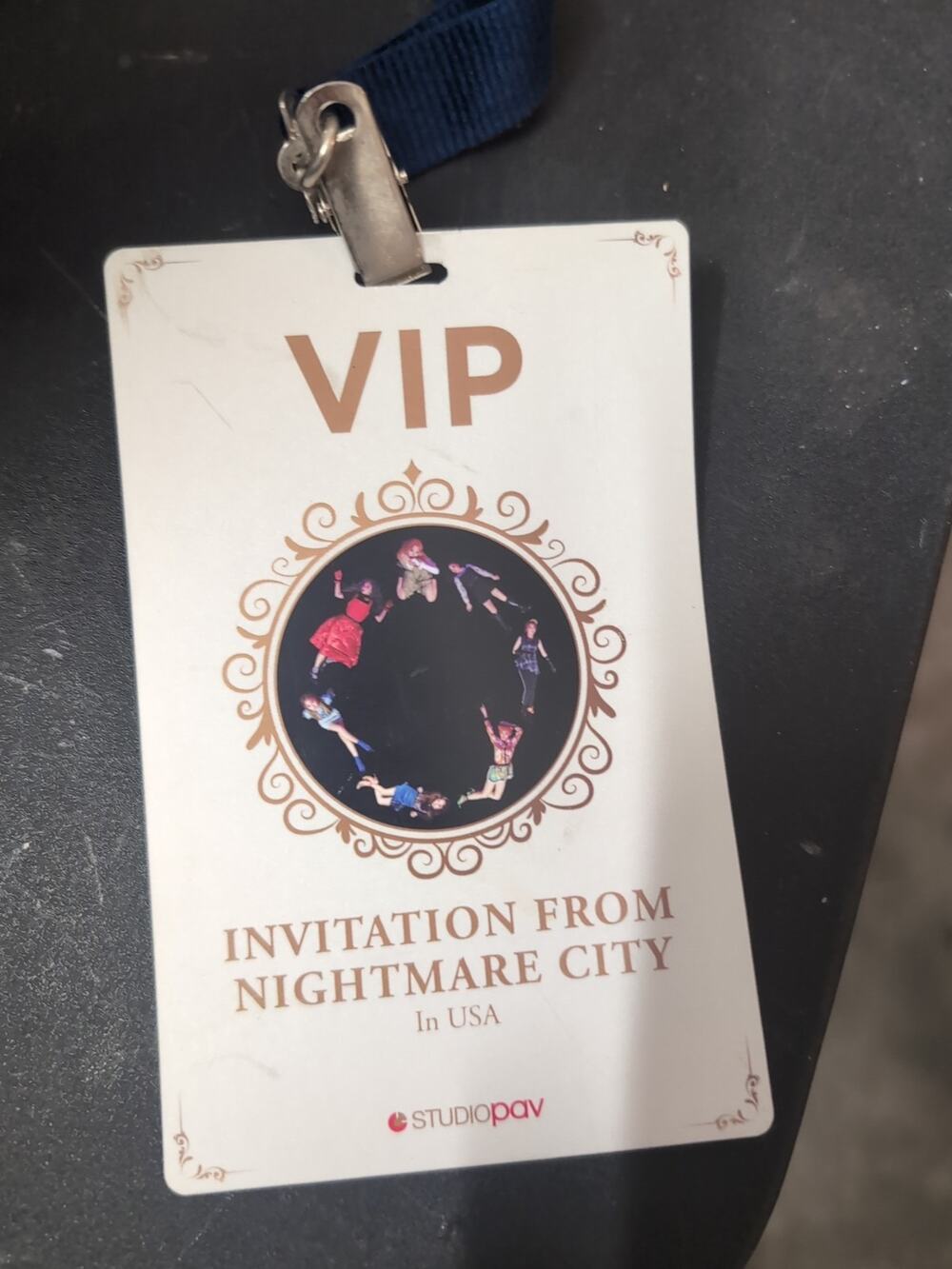VIP invitation pass for a "Nightmare City" concert tour Studio pav Lanyard